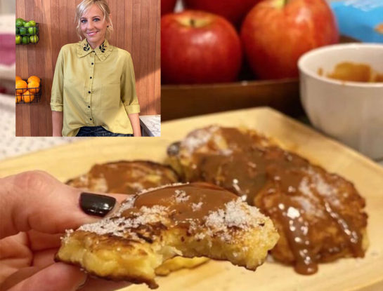 El postre ideal para combatir el frío: panqueque express de manzana de Jimena Monteverde