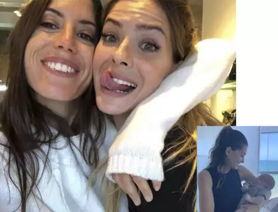 Por primera vez: La China Suárez compartió una foto con Félix, el bebé de Sofía Sarkany, en brazos