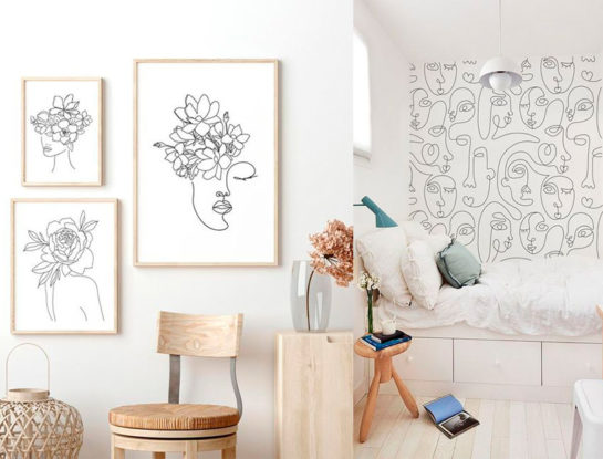 Qué es el face line art, el diseño que es tendencia en la deco