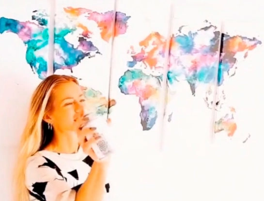 Los mapamundi que usa Nicole Neumann son tendencia en decoración