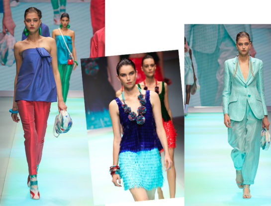 Emporio Armani presenta una silueta elegante, femenina y con mucho color