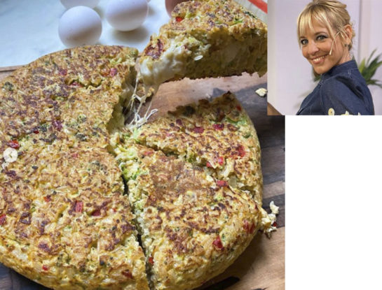 La receta de tortilla rellena de brócoli y arroz integral, de Jimena Monteverde