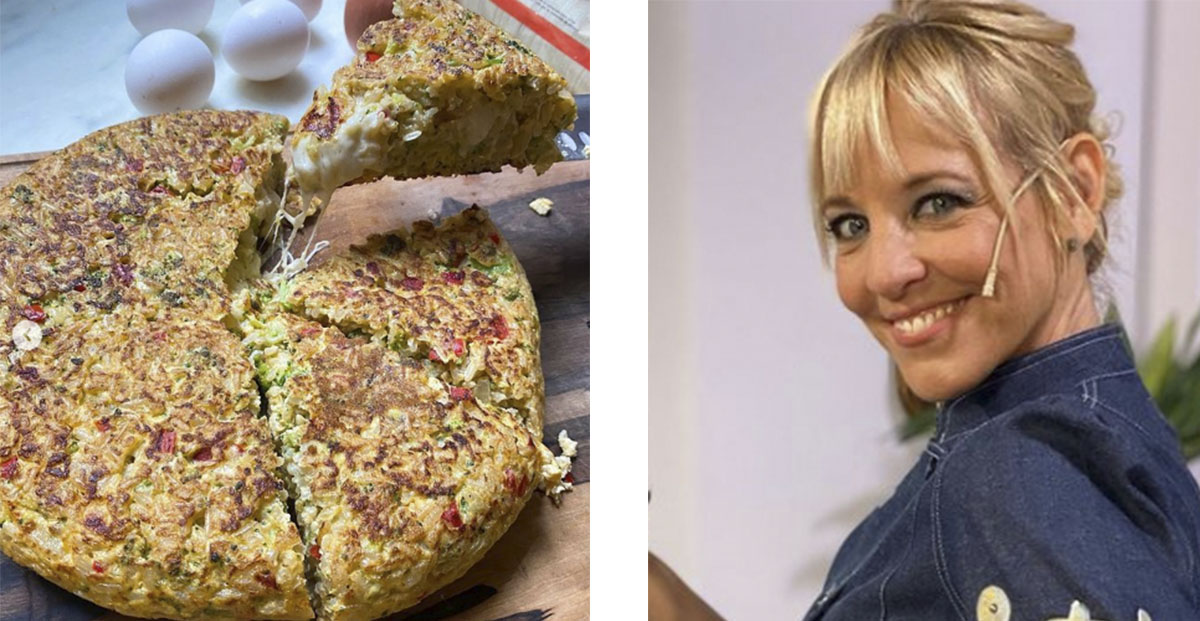 La receta de tortilla rellena de brócoli y arroz integral, de Jimena