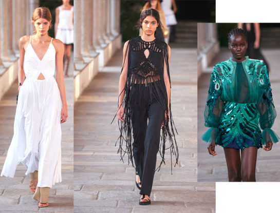 Renace la temporada de la mano de Alberta Ferretti: superposiciones casuales y vestidos perfectos para una fiesta