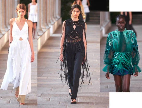 Renace la temporada de la mano de Alberta Ferretti: superposiciones casuales y vestidos perfectos para una fiesta