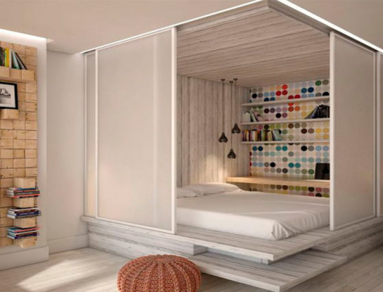 ¡Alerta tendencia deco! Los dormitorios 'en cajas' son lo último en diseño de departamentos de concepto abierto