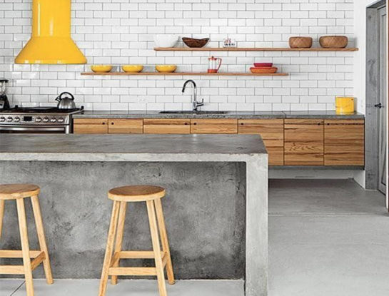 Mesadas de cemento alisado: pros y contras de elegir este material