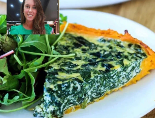 La receta de la tarta light de espinaca (sin harina) de Estefanía Pasquini, la esposa del doctor Cormillot