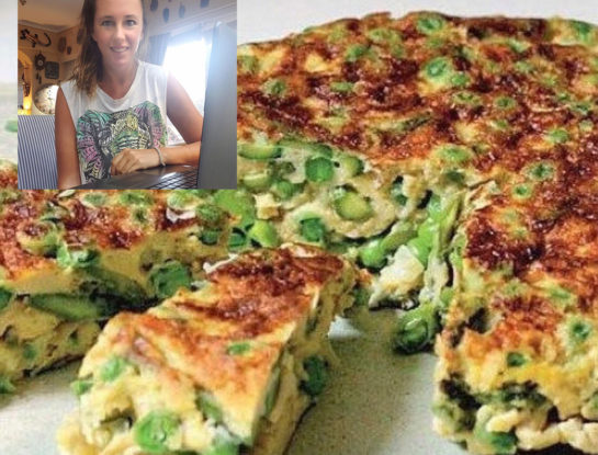 La receta de la tortilla light de arvejas de Estefanía Pasquini, la esposa del doctor Cormillot, que se hace en 3 minutos