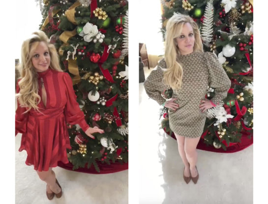 Más feliz que nunca, Britney Spears se prepara para la Navidad ¡y no sabe qué ponerse!