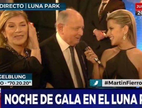 El terrible video de la caída de Chiche Gelblung en la alfombra roja de los Martín Fierro de Cable