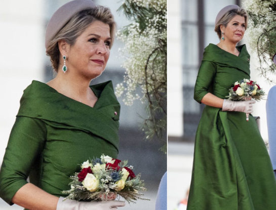 Máxima otra vez apuesta al color verde y deslumbra en Oslo con su look súper glamoroso