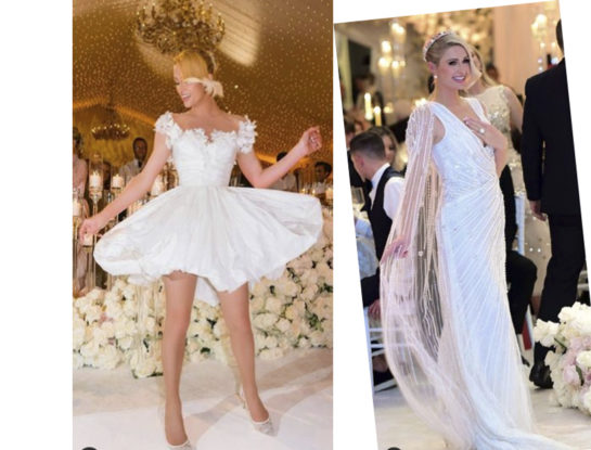 5 diseños increíbles diseños que lució Paris Hilton durante la celebración de su boda