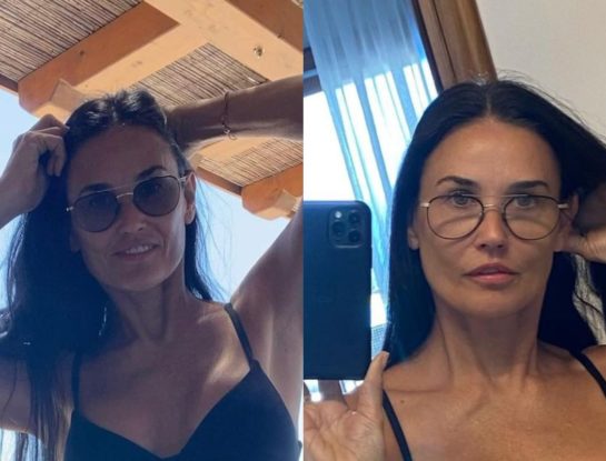 Demi Moore luce su belleza en una selfie sin maquillaje y comparte sus secretos beauty