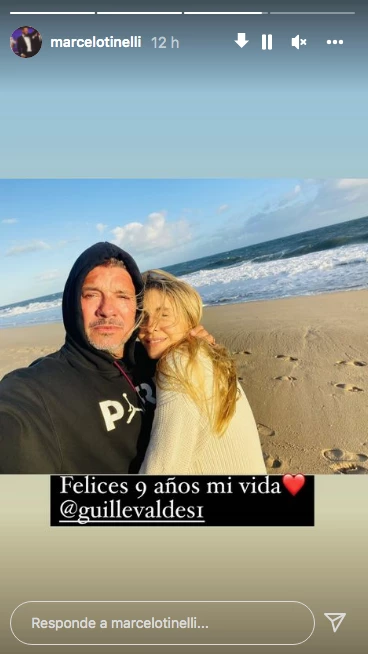 LA HISTORIA DE INSTAGRAM DE MARCELO TINELLI CON GUILLERMINA VALDES