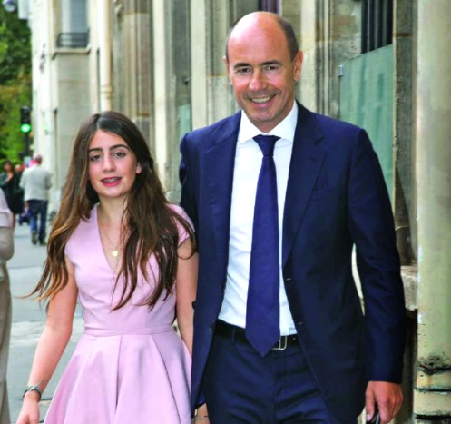 Bruno Barbier con su hija Valentina el día que se casó, en 2016
