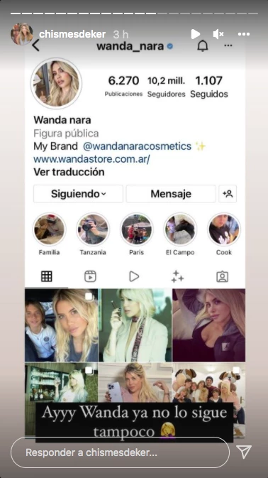 WANDA DEJÓ DE SEGUIR A MAURO