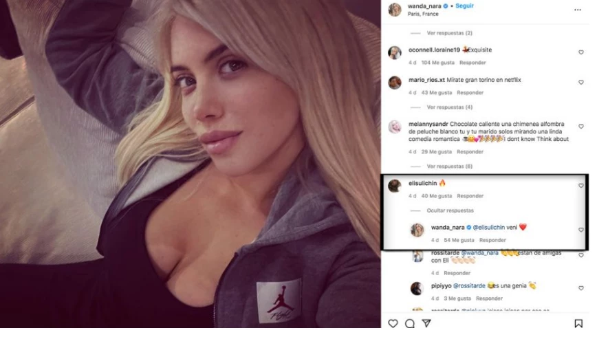 El posteo de Wanda Nara invitando a Eli sulichin a París