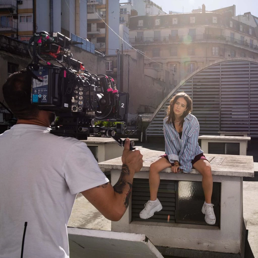 Angela Torres en el rodaje de Días de Gallos