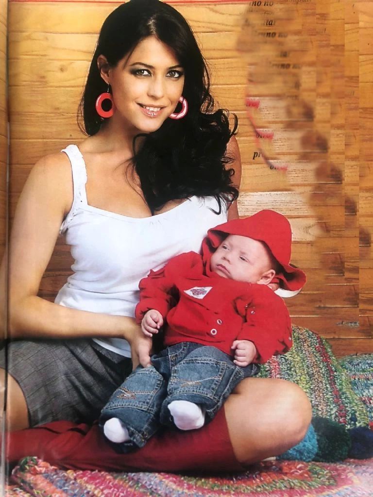 Pamela David con su hijo Felipe, de bebé