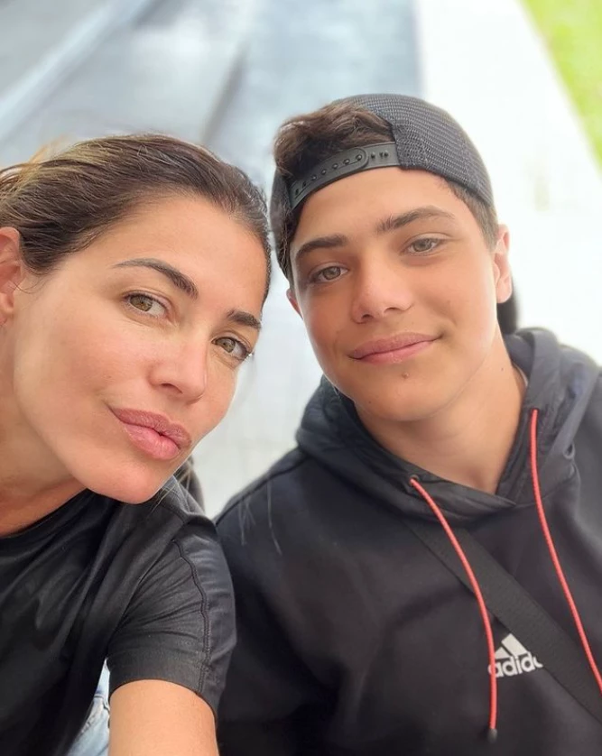 Pamela David con su hijo Felipe