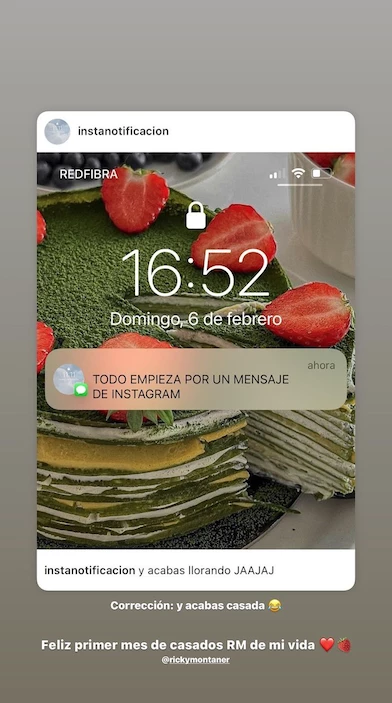 el posteo del primer mes de casados de Stefi Roitman y Ricky Montaner