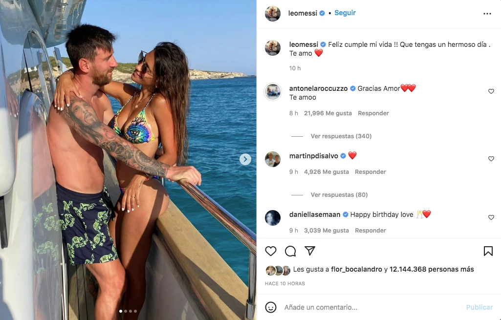 SALUDO MESSI A ANTONELA ROCCUZZO