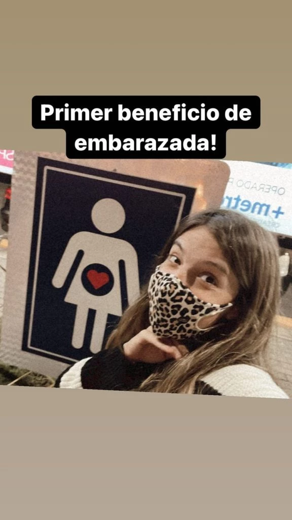 Dalma Maradona en su fila para embarazadas