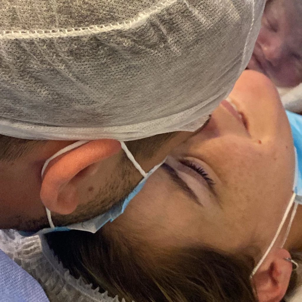 Macarena Paz en el momento del parto