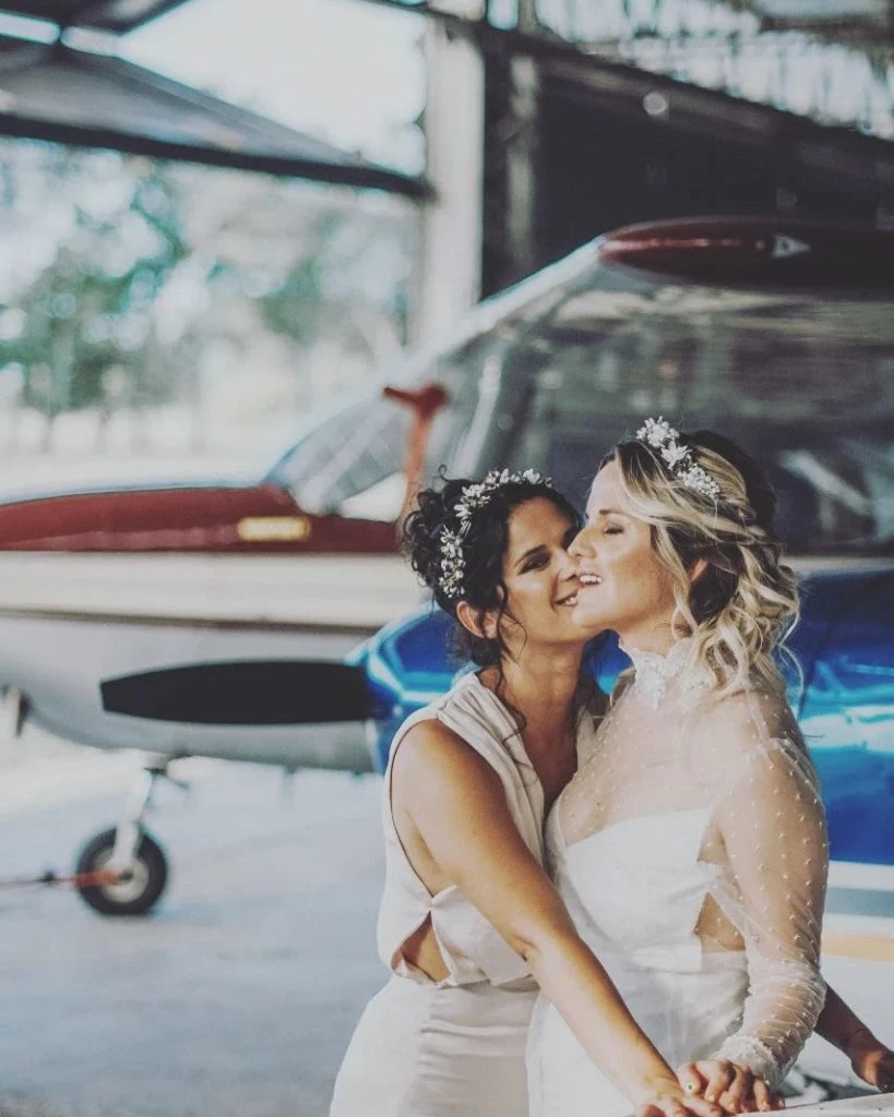 Sofia Elliot y Valentina Godfrid en su casamiento