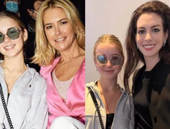 Qué le dijo Anne Hathaway a Taína, la hija de Valeria Mazza, cuando se cruzaron en un desfile de Milán