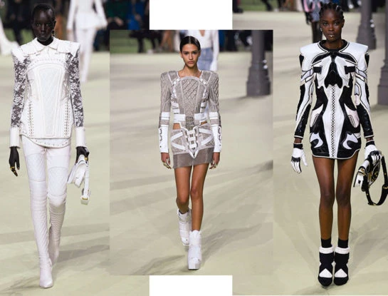 Balmain nos lleva de viaje al futuro y nos muestra su próxima colección protagonizada por corséts y armaduras