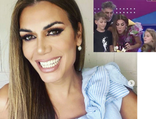 Flor de la V festejó su cumpleaños número 47 en vivo con sus hijos, Paul e Isabella Goycochea