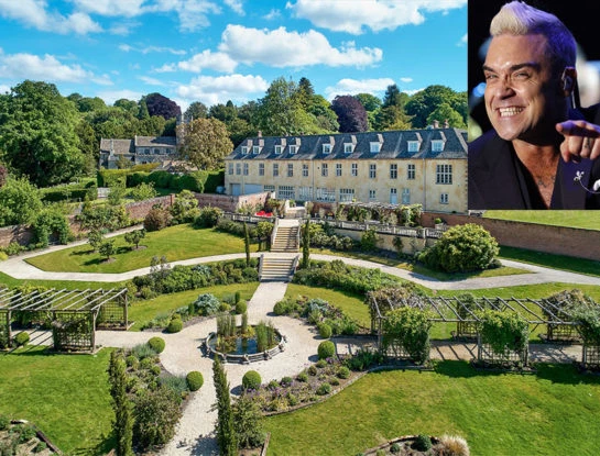 Robbie Williams vendió su impresionante casa: tiene 7 dormitorios, 8 baños, cancha de tenis y helipuerto