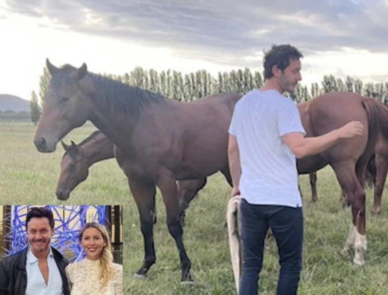 Las fotos de Benjamín Vicuña en la mansión de su madre, Isabel Luco Morandé, donde él hizo la presentación oficial de Eli Sulichin