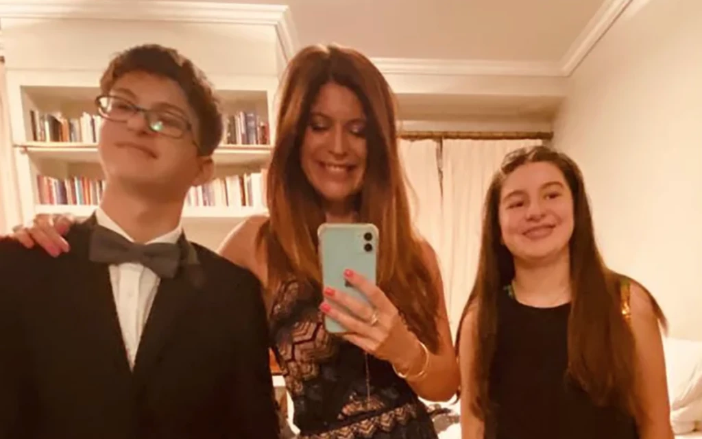 Elba Marcovecchio y sus hijos Valentino y Allegra