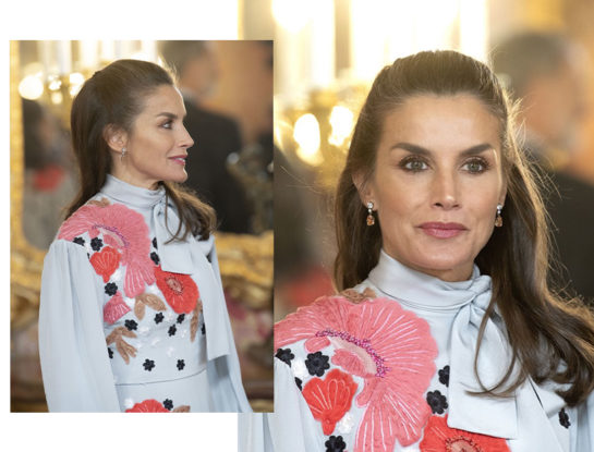 ¡Espléndida! Letizia deslumbra con un vestido divino con flores en 3D