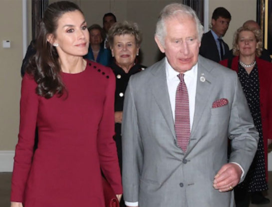 Letizia conquistó el Reino Unido con un look de su color favorito