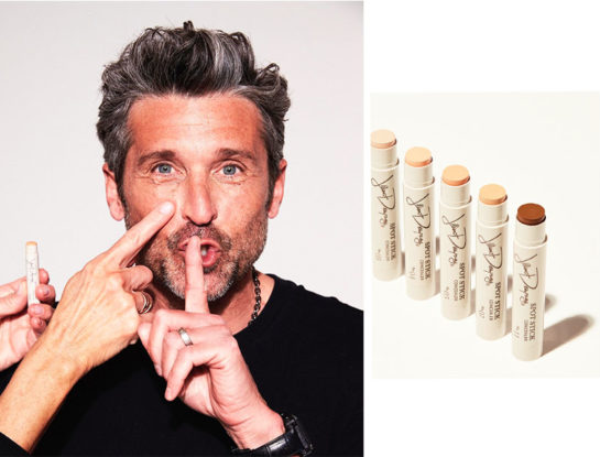 ¡Bombonazo! Patrick Dempsey posa para los productos de maquillaje que vende su mujer