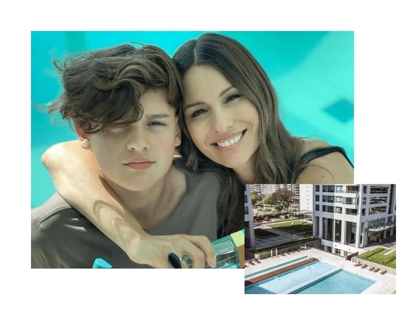 Bautista Vicuña mostró la impactante pileta que tiene Pampita en su triplex