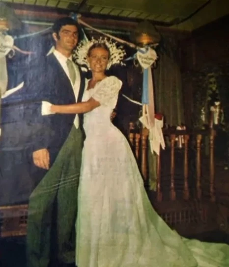 La trilliza María Eugenia cuando se casó con Horacio Laprida