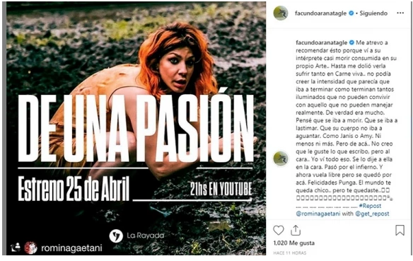 posteo de facundo arana para gaetani