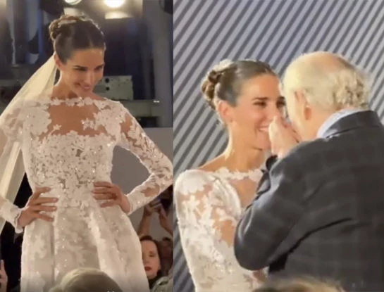 La emoción de Juana Viale al desfilar vestida de novia frente a Mirtha Legrand y Marcela Tinayre