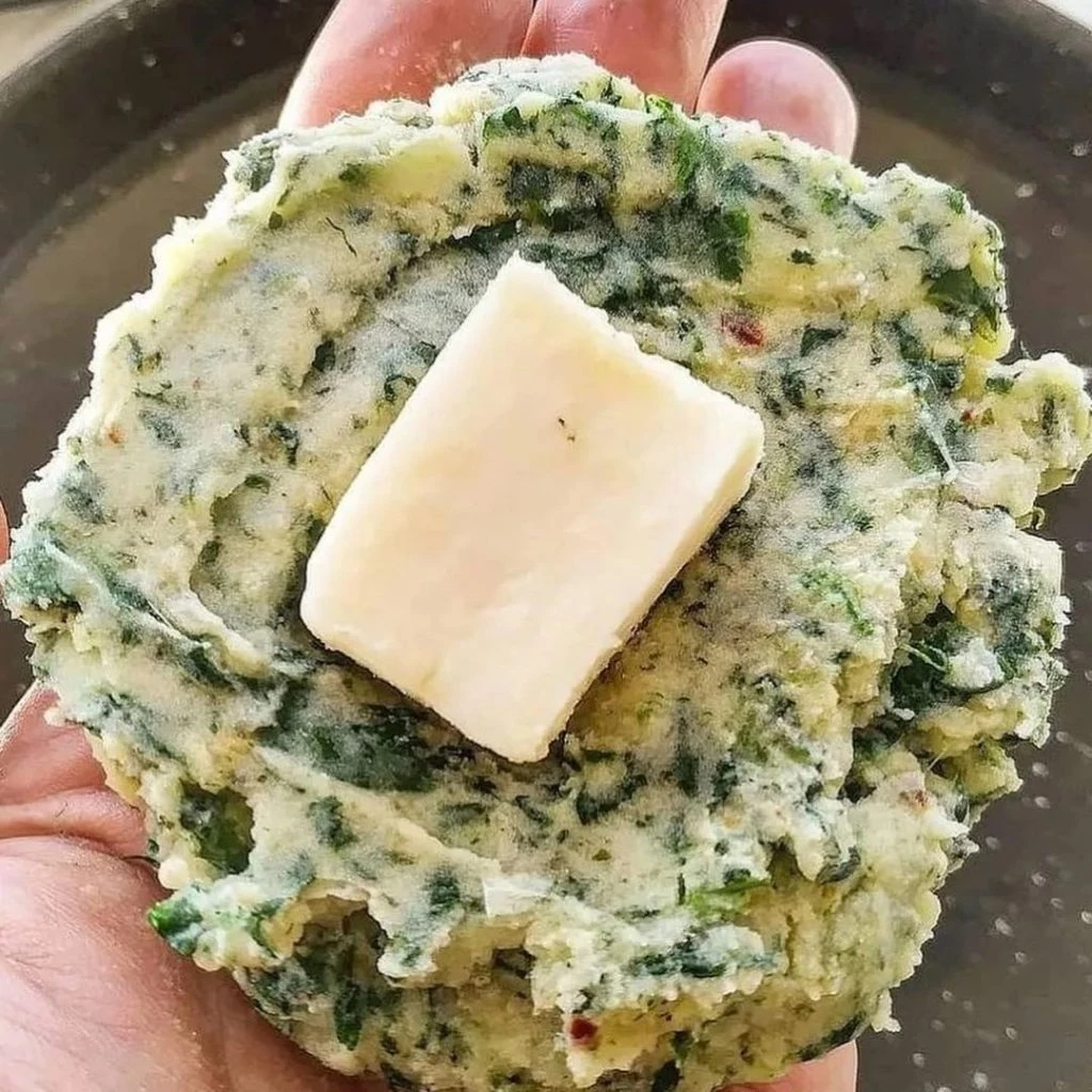 Bombas de papa y espinaca