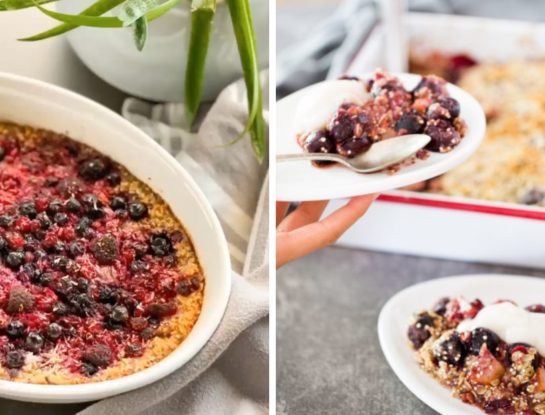 La receta del crumble light con frutos rojos que se prepara en 20 minutos