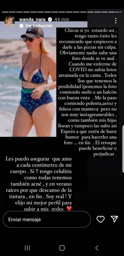 El descargo de Wanda Nara. 