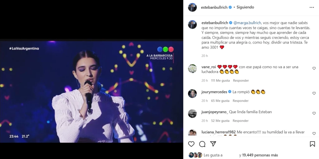 El posteo de Esteban Bullrich dedicado a su hija Margarita