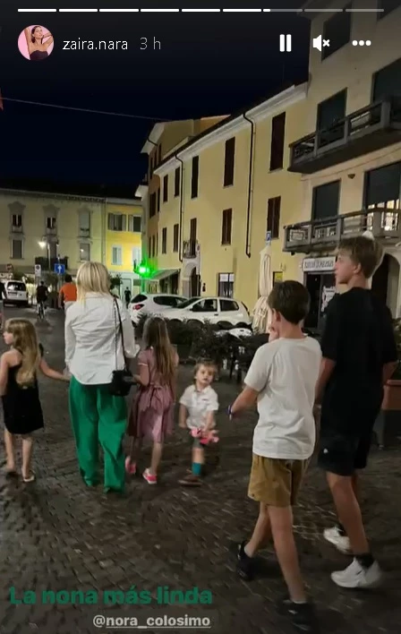 Nora Colosimo y sus nietos