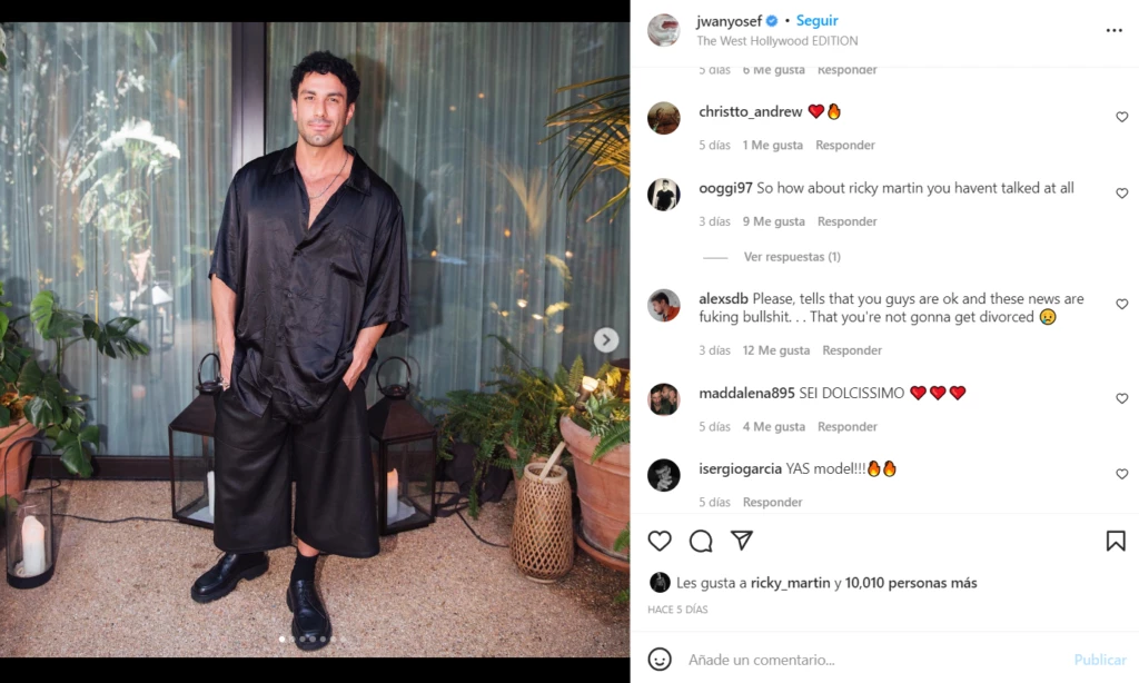 El posteo de Jwan Yosef: la gente no para de preguntarle si se separó de Ricky Martin