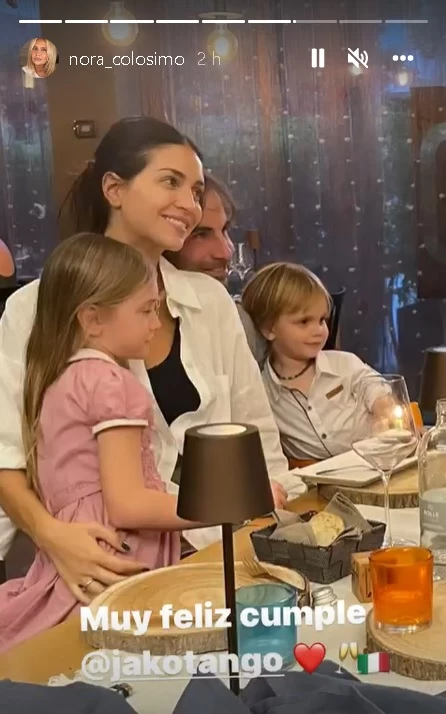 La familia celebrando en Italia el cumpleaños de Jakob Von Plessen